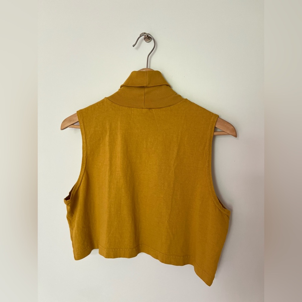 Los Angeles Apparel Garment Dye Sleeveless Turtleneck Crop Top - Picture 6 of 6